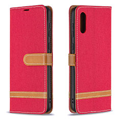 Coque Portefeuille Livre Cuir Etui Clapet B02F pour Samsung Galaxy M02 Rouge