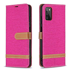 Coque Portefeuille Livre Cuir Etui Clapet B02F pour Samsung Galaxy M02s Rose Rouge