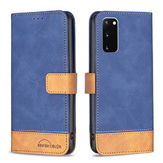 Coque Portefeuille Livre Cuir Etui Clapet B02F pour Samsung Galaxy S20 5G Bleu