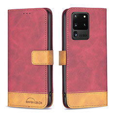 Coque Portefeuille Livre Cuir Etui Clapet B02F pour Samsung Galaxy S20 Ultra Rouge