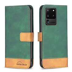 Coque Portefeuille Livre Cuir Etui Clapet B02F pour Samsung Galaxy S20 Ultra Vert