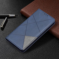 Coque Portefeuille Livre Cuir Etui Clapet B02F pour Samsung Galaxy S21 5G Bleu
