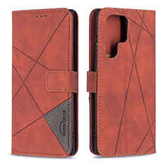 Coque Portefeuille Livre Cuir Etui Clapet B02F pour Samsung Galaxy S23 Ultra 5G Marron