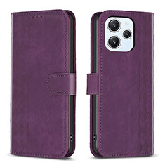 Coque Portefeuille Livre Cuir Etui Clapet B02F pour Xiaomi Redmi 12 4G Violet
