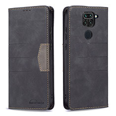 Coque Portefeuille Livre Cuir Etui Clapet B02F pour Xiaomi Redmi Note 9 Noir