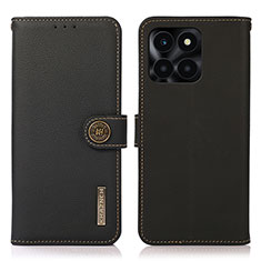 Coque Portefeuille Livre Cuir Etui Clapet B02H pour Huawei Honor X6a Noir