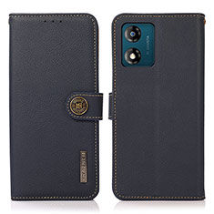 Coque Portefeuille Livre Cuir Etui Clapet B02H pour Motorola Moto E13 Bleu