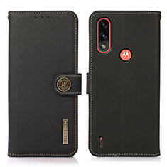 Coque Portefeuille Livre Cuir Etui Clapet B02H pour Motorola Moto E7 Power Noir