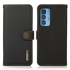 Coque Portefeuille Livre Cuir Etui Clapet B02H pour Motorola Moto Edge 20 Pro 5G Noir