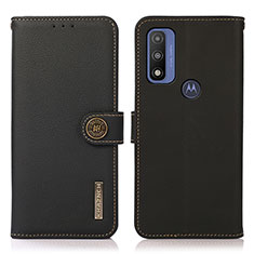 Coque Portefeuille Livre Cuir Etui Clapet B02H pour Motorola Moto G Pure Noir