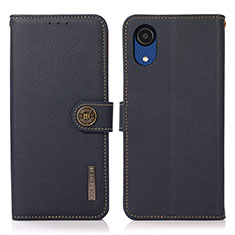 Coque Portefeuille Livre Cuir Etui Clapet B02H pour Samsung Galaxy A03 Core Bleu