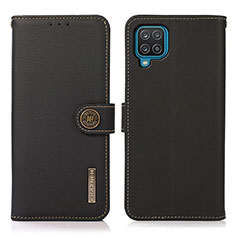 Coque Portefeuille Livre Cuir Etui Clapet B02H pour Samsung Galaxy A12 5G Noir
