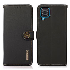 Coque Portefeuille Livre Cuir Etui Clapet B02H pour Samsung Galaxy A12 Nacho Noir