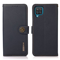Coque Portefeuille Livre Cuir Etui Clapet B02H pour Samsung Galaxy F12 Bleu