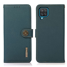 Coque Portefeuille Livre Cuir Etui Clapet B02H pour Samsung Galaxy F12 Vert