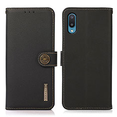 Coque Portefeuille Livre Cuir Etui Clapet B02H pour Samsung Galaxy M02 Noir