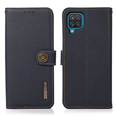 Coque Portefeuille Livre Cuir Etui Clapet B02H pour Samsung Galaxy M12 Bleu