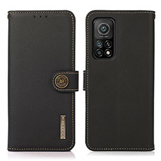 Coque Portefeuille Livre Cuir Etui Clapet B02H pour Xiaomi Mi 10T Pro 5G Noir
