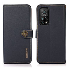 Coque Portefeuille Livre Cuir Etui Clapet B02H pour Xiaomi Redmi K30S 5G Bleu