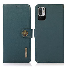 Coque Portefeuille Livre Cuir Etui Clapet B02H pour Xiaomi Redmi Note 10 JE 5G Vert