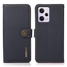 Coque Portefeuille Livre Cuir Etui Clapet B02H pour Xiaomi Redmi Note 12 Pro 5G Bleu