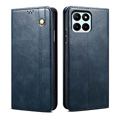 Coque Portefeuille Livre Cuir Etui Clapet B02S pour Huawei Honor X6a Bleu