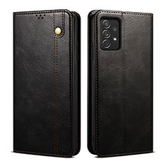 Coque Portefeuille Livre Cuir Etui Clapet B02S pour Samsung Galaxy A72 4G Noir
