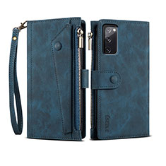 Coque Portefeuille Livre Cuir Etui Clapet B02S pour Samsung Galaxy S20 FE 5G Bleu
