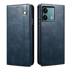 Coque Portefeuille Livre Cuir Etui Clapet B02S pour Xiaomi Redmi Note 13 5G Bleu