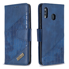 Coque Portefeuille Livre Cuir Etui Clapet B03F pour Samsung Galaxy A20 Bleu