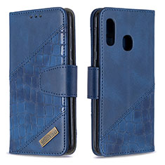 Coque Portefeuille Livre Cuir Etui Clapet B03F pour Samsung Galaxy A20e Bleu