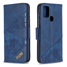 Coque Portefeuille Livre Cuir Etui Clapet B03F pour Samsung Galaxy A21s Bleu