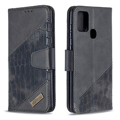 Coque Portefeuille Livre Cuir Etui Clapet B03F pour Samsung Galaxy A21s Noir