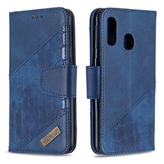 Coque Portefeuille Livre Cuir Etui Clapet B03F pour Samsung Galaxy A40 Bleu