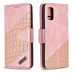Coque Portefeuille Livre Cuir Etui Clapet B03F pour Samsung Galaxy A41 Or Rose