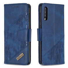 Coque Portefeuille Livre Cuir Etui Clapet B03F pour Samsung Galaxy A50 Bleu