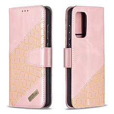 Coque Portefeuille Livre Cuir Etui Clapet B03F pour Samsung Galaxy A72 5G Or Rose