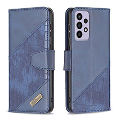 Coque Portefeuille Livre Cuir Etui Clapet B03F pour Samsung Galaxy A73 5G Bleu