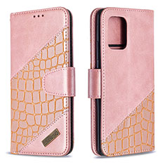 Coque Portefeuille Livre Cuir Etui Clapet B03F pour Samsung Galaxy A91 Or Rose