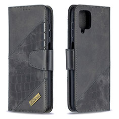 Coque Portefeuille Livre Cuir Etui Clapet B03F pour Samsung Galaxy F12 Noir