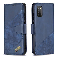 Coque Portefeuille Livre Cuir Etui Clapet B03F pour Samsung Galaxy M02s Bleu