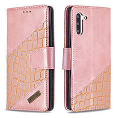 Coque Portefeuille Livre Cuir Etui Clapet B03F pour Samsung Galaxy Note 10 5G Or Rose