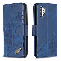 Coque Portefeuille Livre Cuir Etui Clapet B03F pour Samsung Galaxy Note 10 Plus 5G Bleu