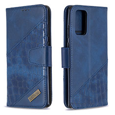 Coque Portefeuille Livre Cuir Etui Clapet B03F pour Samsung Galaxy Note 20 5G Bleu