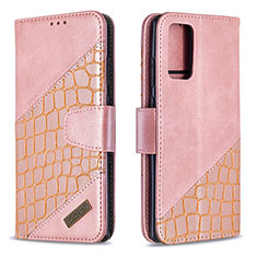 Coque Portefeuille Livre Cuir Etui Clapet B03F pour Samsung Galaxy Note 20 5G Or Rose
