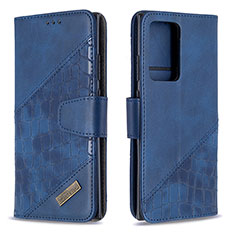 Coque Portefeuille Livre Cuir Etui Clapet B03F pour Samsung Galaxy Note 20 Ultra 5G Bleu