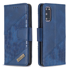 Coque Portefeuille Livre Cuir Etui Clapet B03F pour Samsung Galaxy S20 5G Bleu