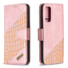 Coque Portefeuille Livre Cuir Etui Clapet B03F pour Samsung Galaxy S20 FE 5G Or Rose