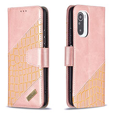 Coque Portefeuille Livre Cuir Etui Clapet B03F pour Xiaomi Mi 11X 5G Or Rose