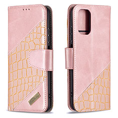 Coque Portefeuille Livre Cuir Etui Clapet B03F pour Xiaomi Redmi Note 10S 4G Or Rose